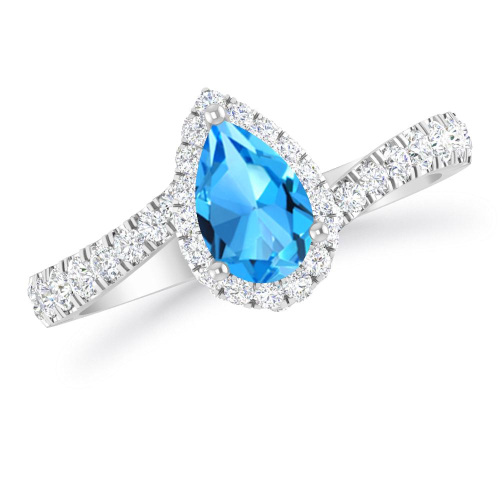 White Gold - Blue Topaz