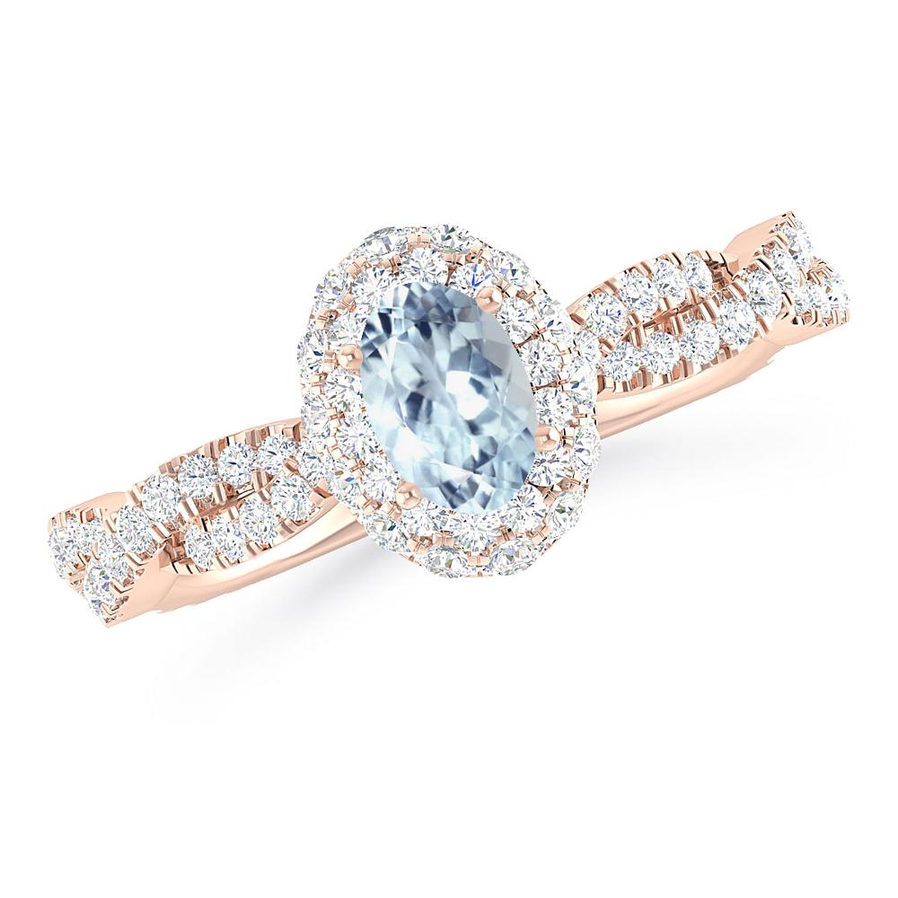 Rose Gold - Aquamarine