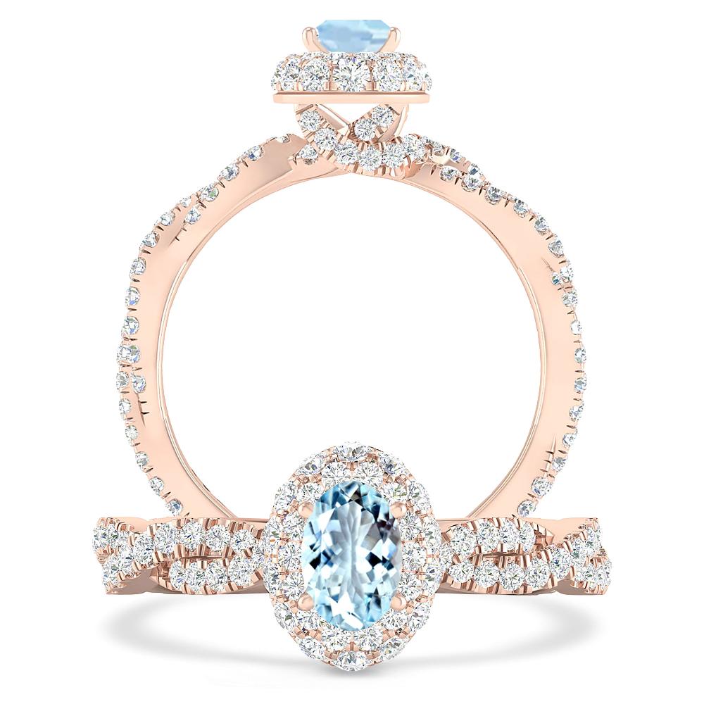 Rose Gold - Aquamarine