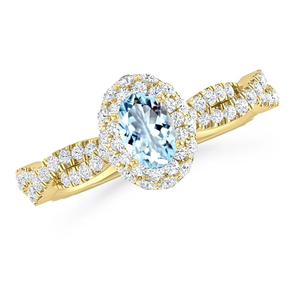 Yellow Gold - Aquamarine