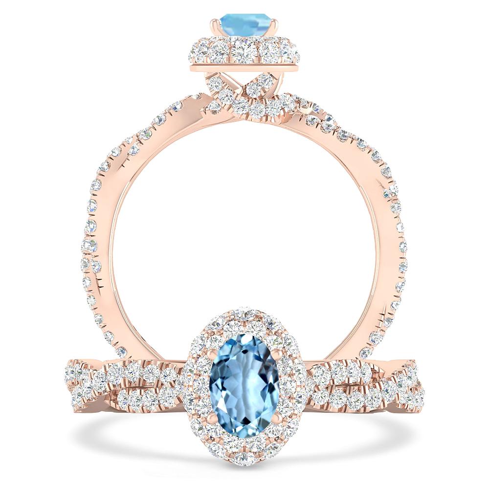 Rose Gold - Aquamarine