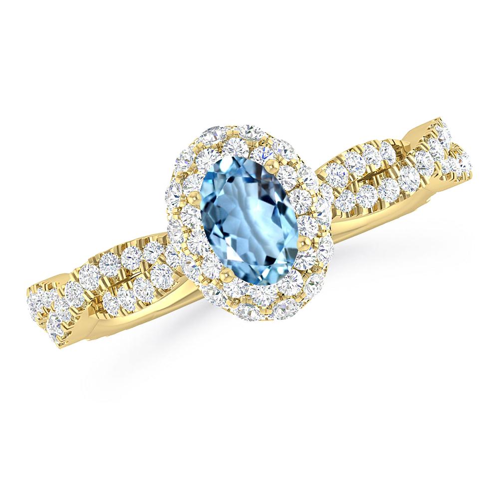 Yellow Gold - Aquamarine