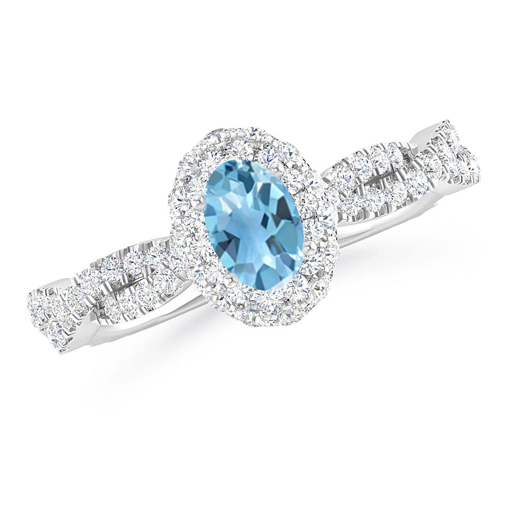 White Gold - Blue Topaz