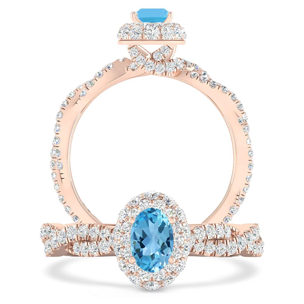 Rose Gold - Blue Topaz