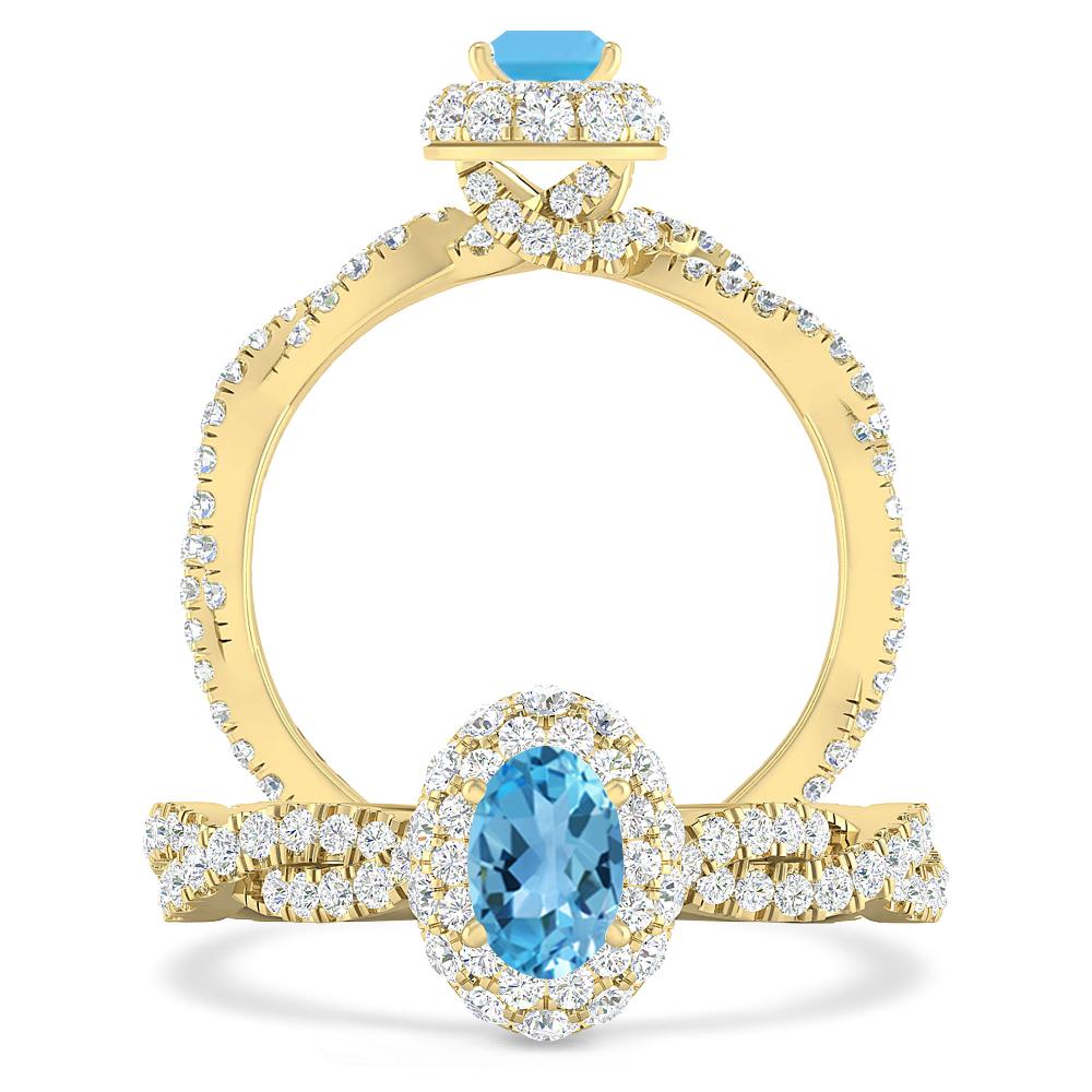 Yellow Gold - Blue Topaz