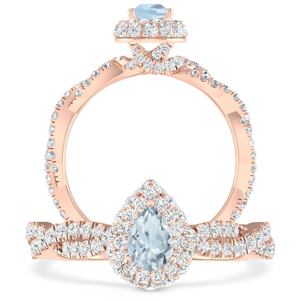 Rose Gold - Aquamarine