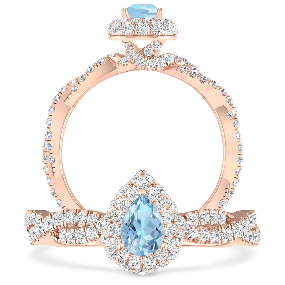 Rose Gold - Aquamarine