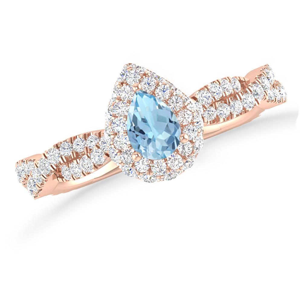 Rose Gold - Aquamarine
