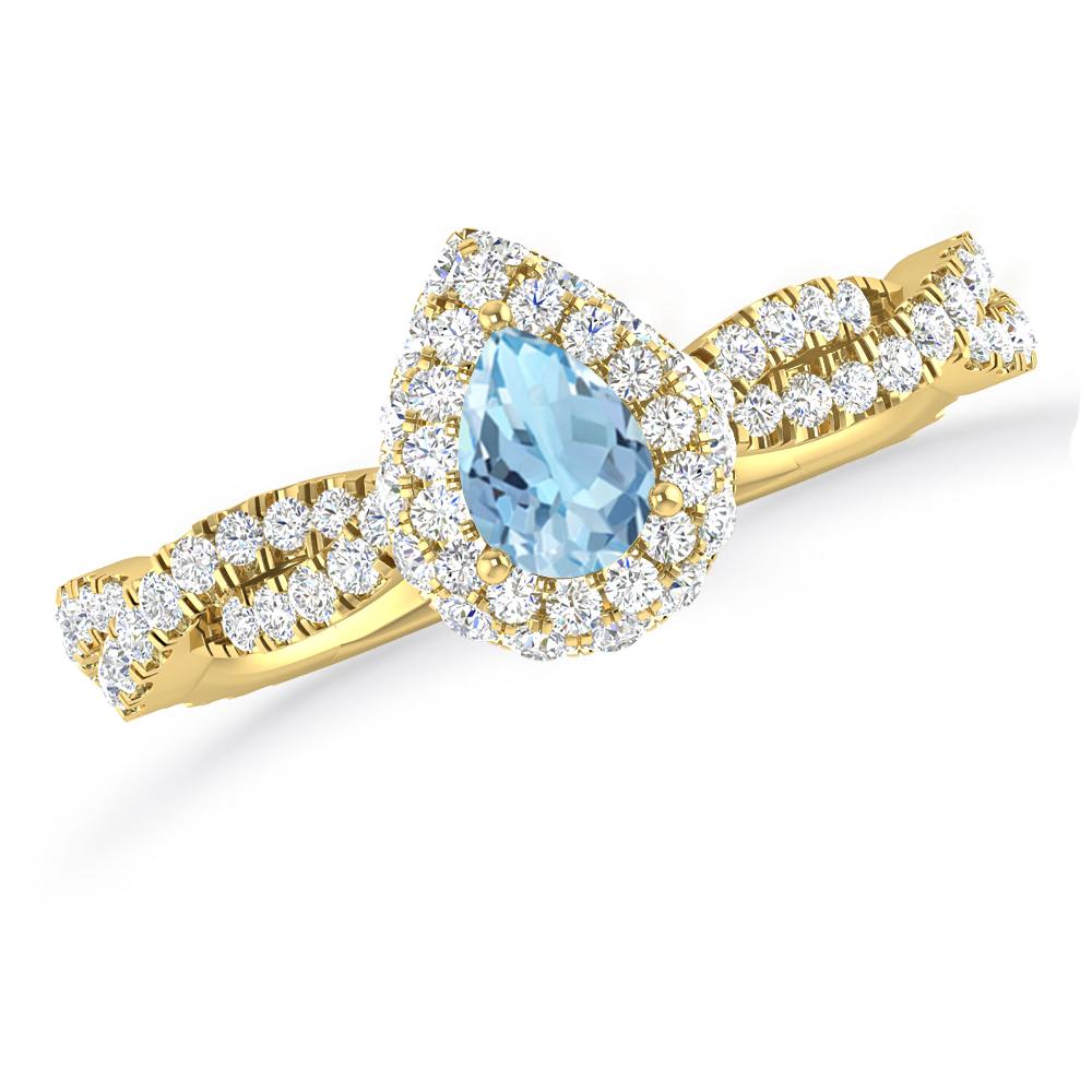 Yellow Gold - Aquamarine