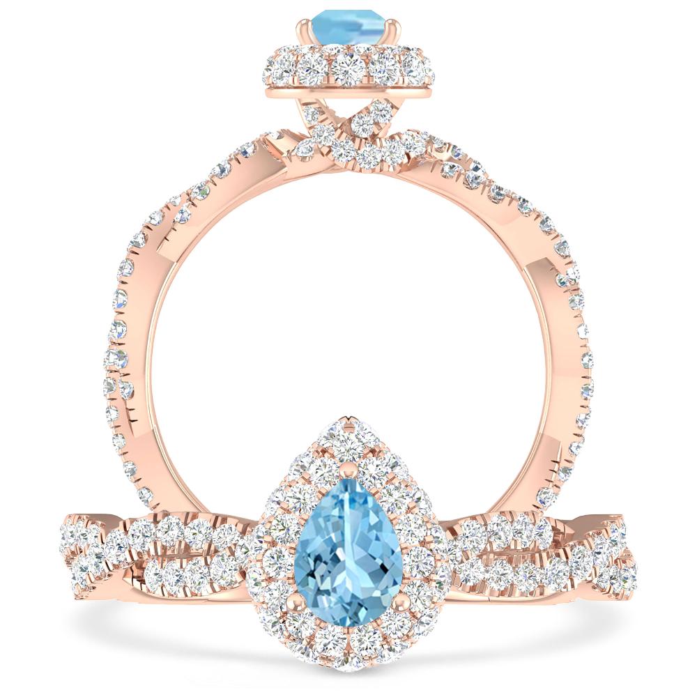 Rose Gold - Aquamarine