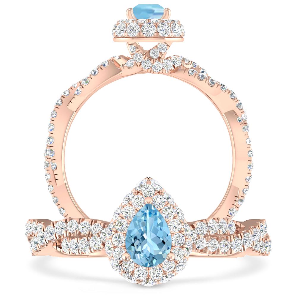 Rose Gold - Aquamarine