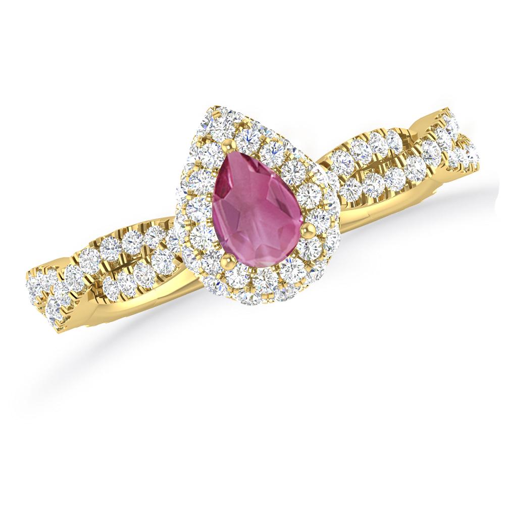 Yellow Gold - Pink Tourmaline