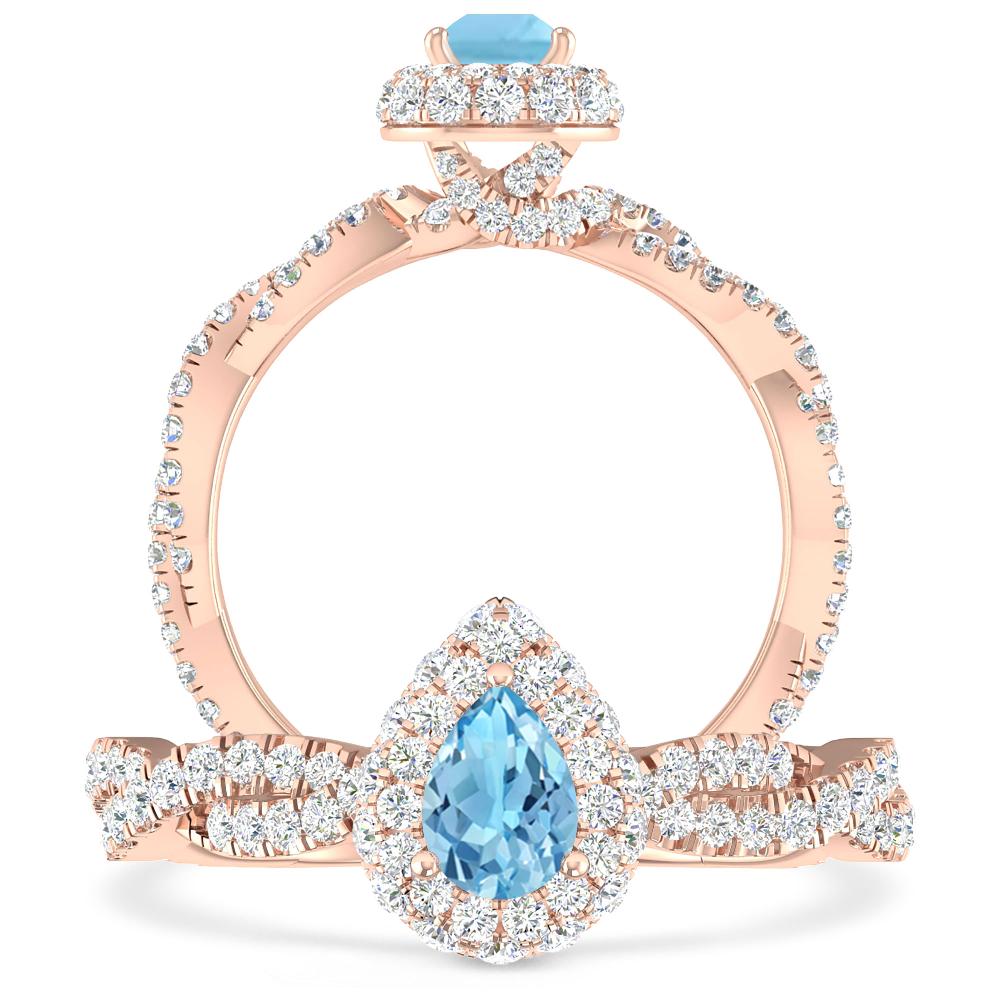 Rose Gold - Blue Topaz