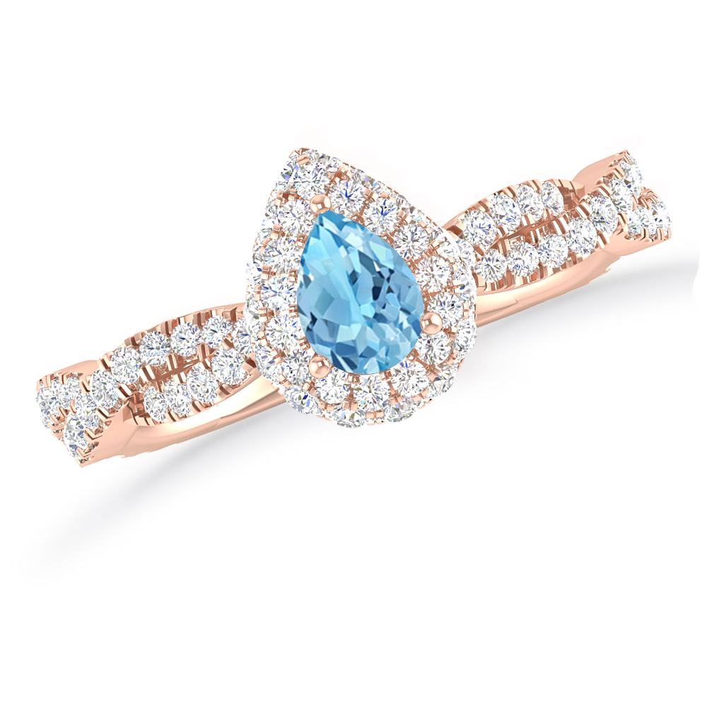 Rose Gold - Blue Topaz