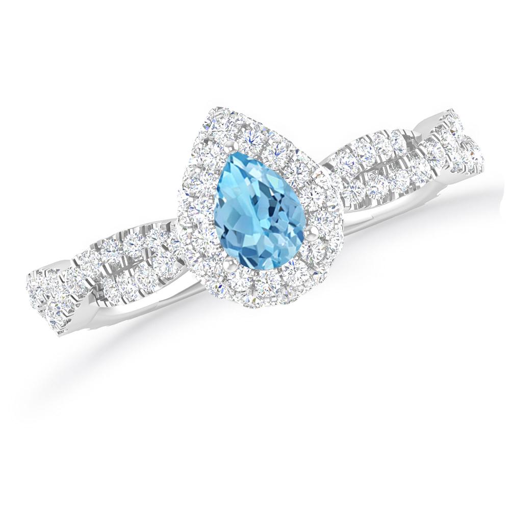 White Gold - Blue Topaz