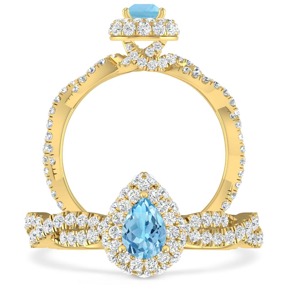 Yellow Gold - Blue Topaz