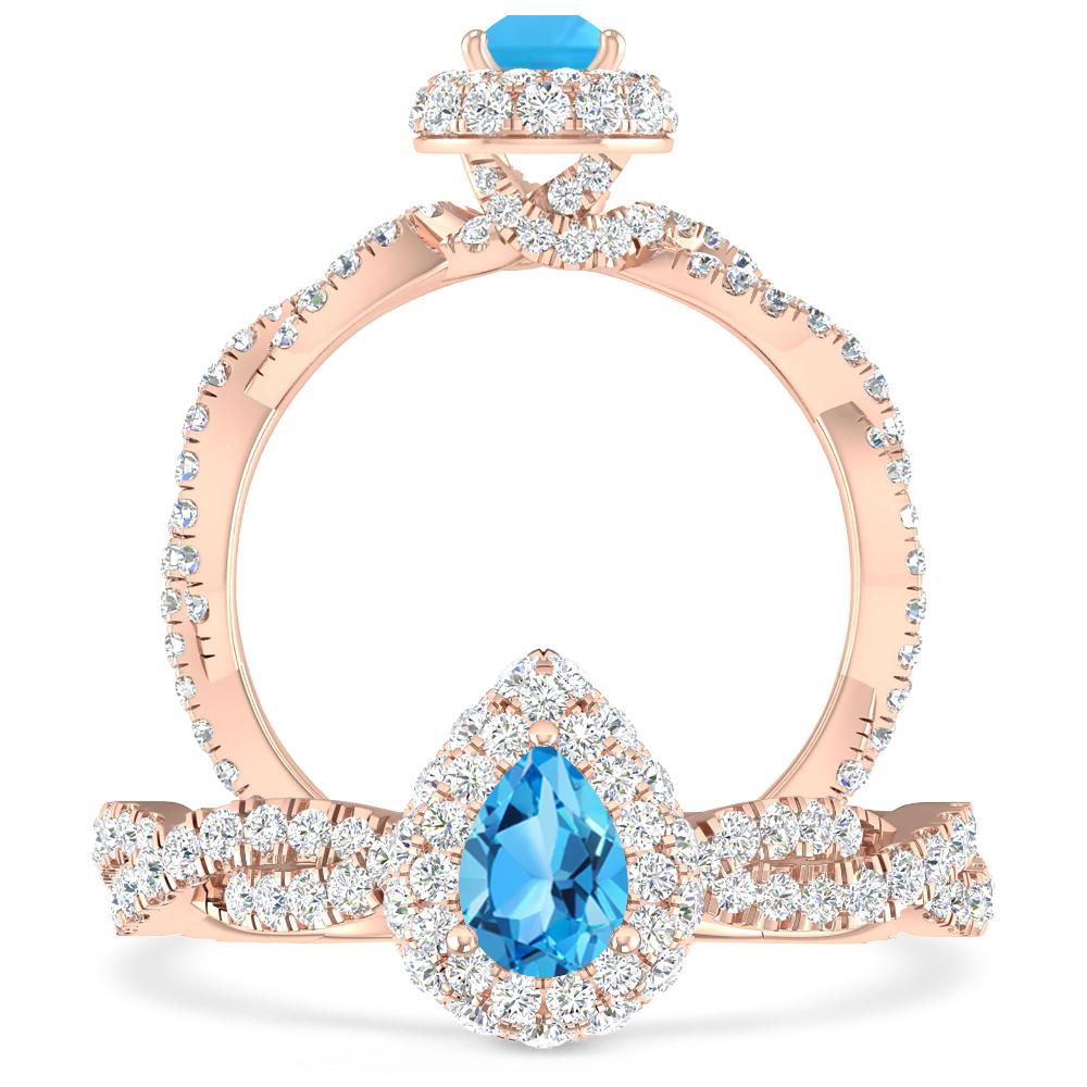 Rose Gold - Blue Topaz