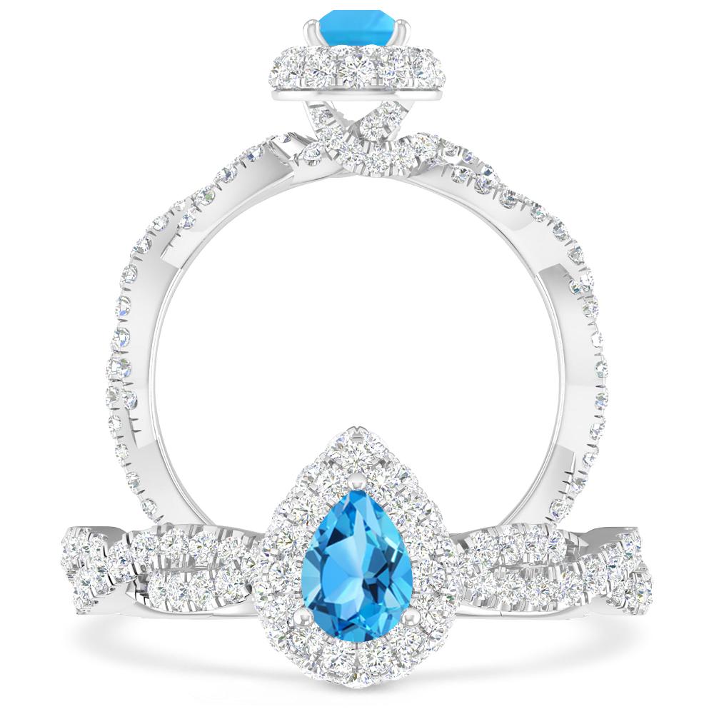 White Gold - Blue Topaz