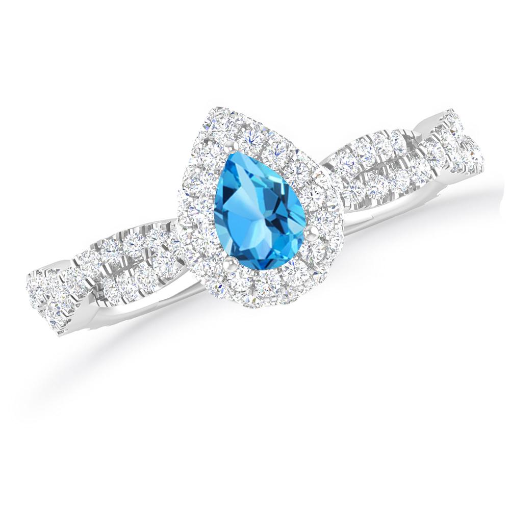 White Gold - Blue Topaz