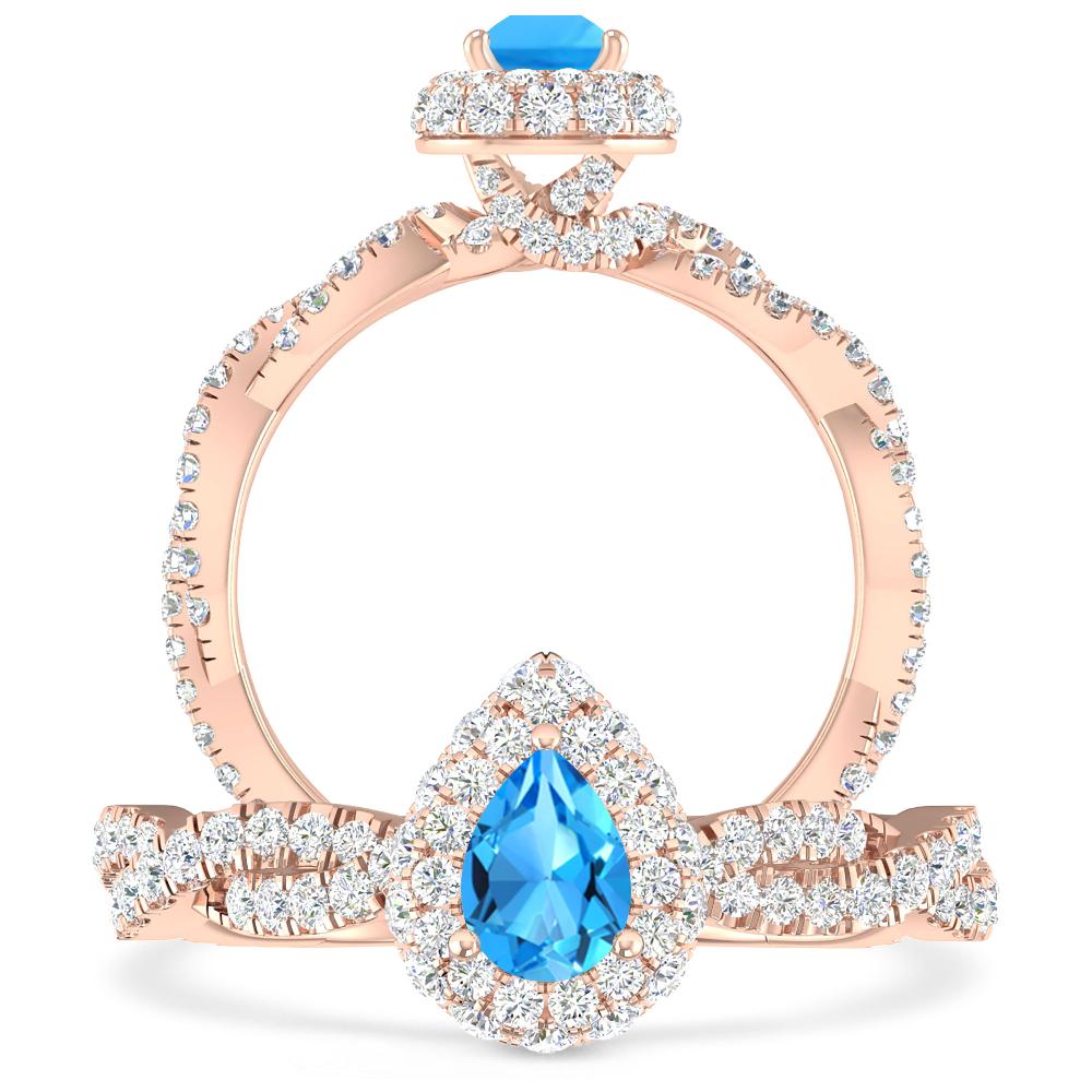 Rose Gold - Blue Topaz