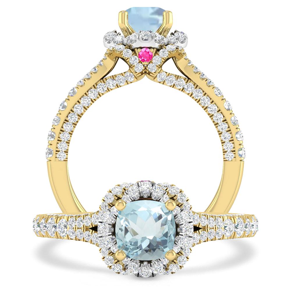 Yellow Gold - Aquamarine