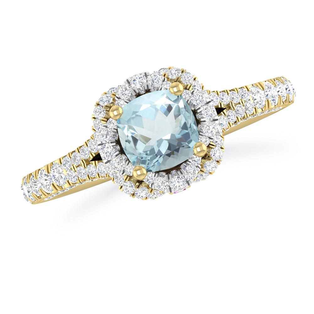 Yellow Gold - Aquamarine