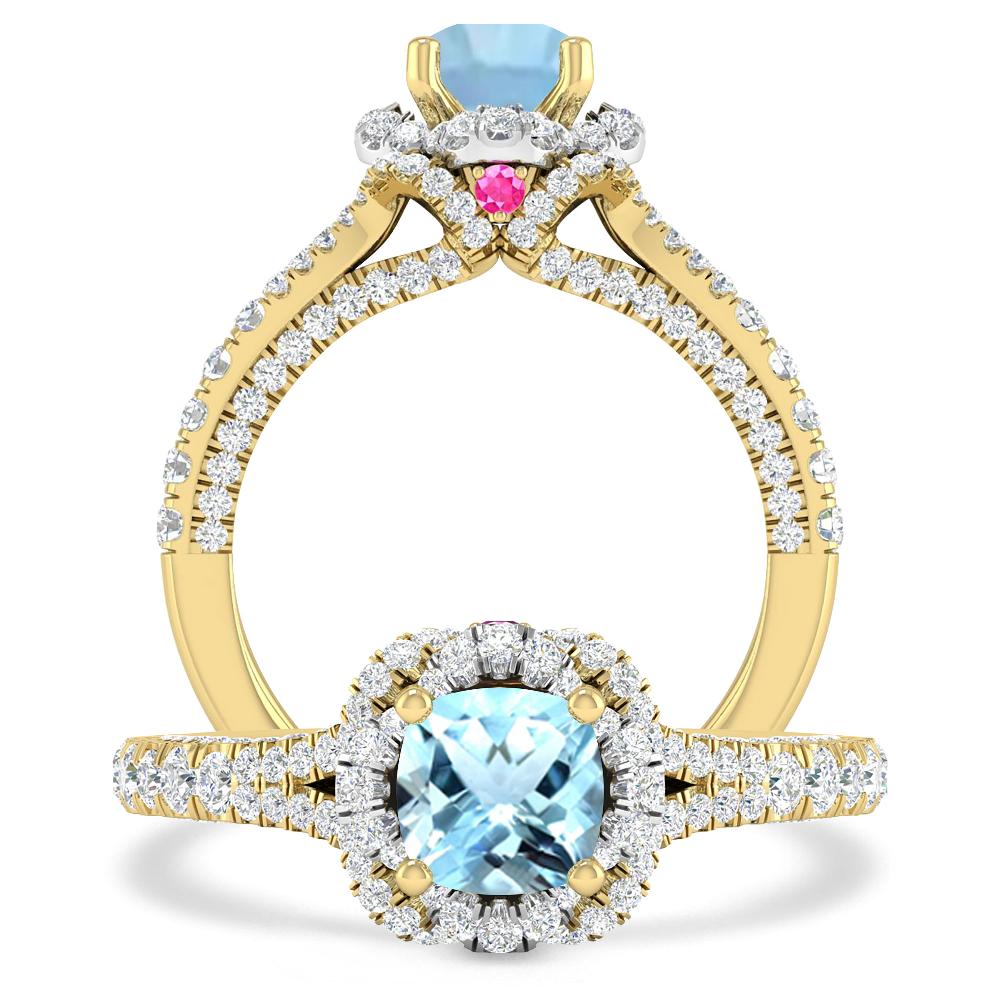 Yellow Gold - Aquamarine