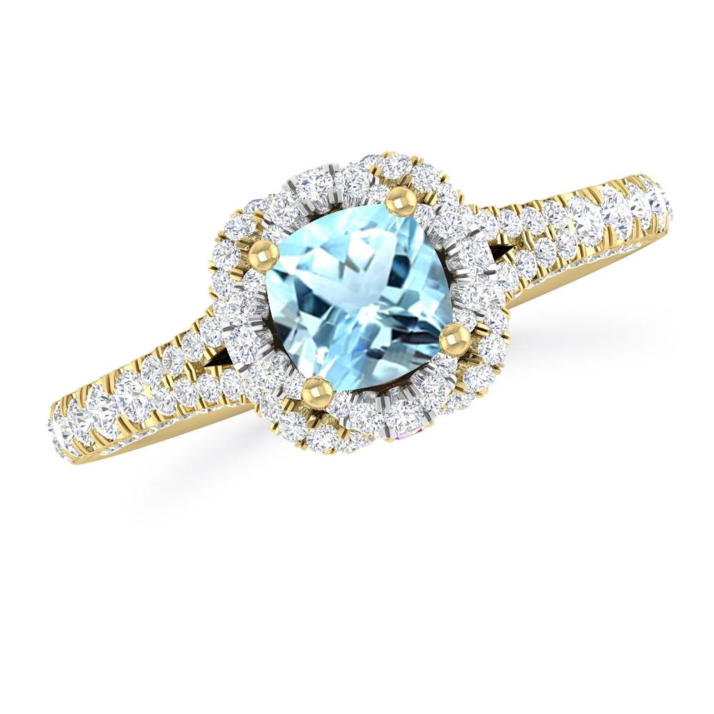 Yellow Gold - Aquamarine