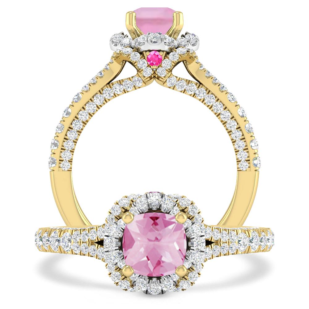 Yellow Gold - Pink Tourmaline