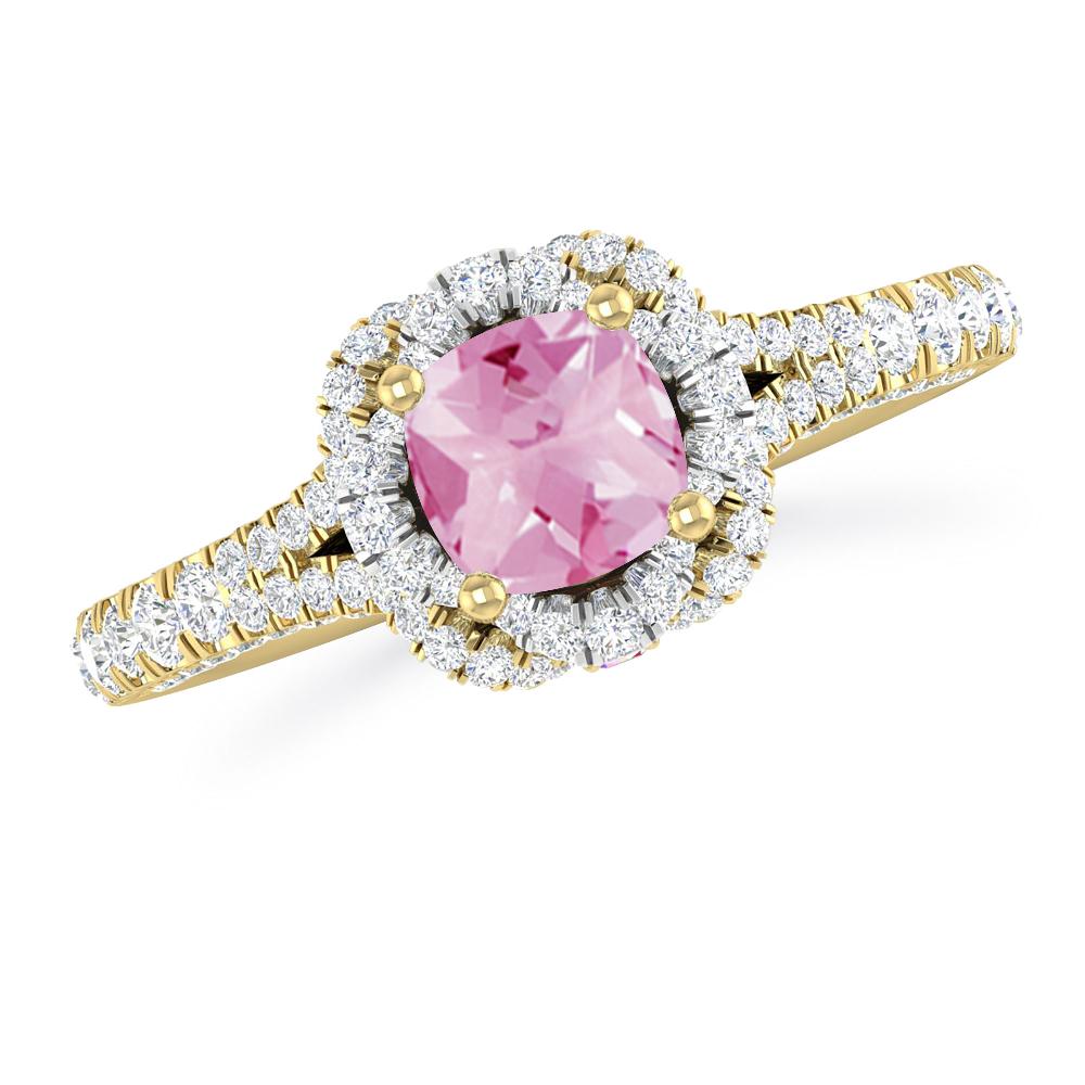 Yellow Gold - Pink Tourmaline