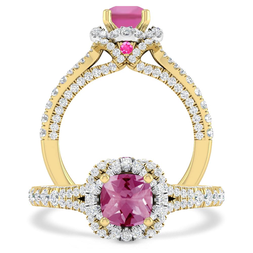 Yellow Gold - Pink Tourmaline