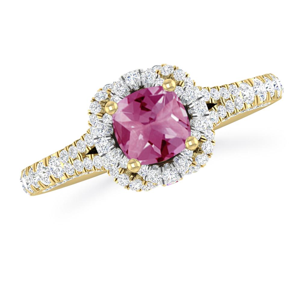 Yellow Gold - Pink Tourmaline