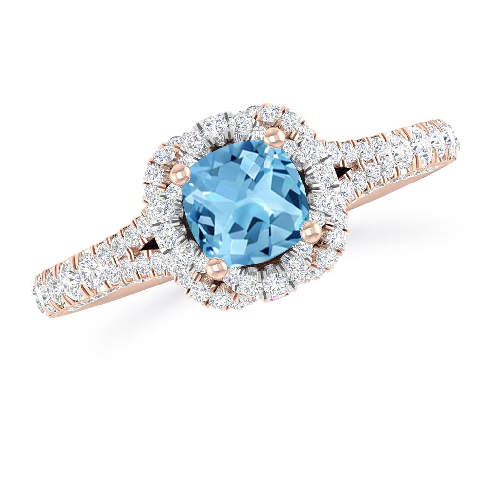 Rose Gold - Blue Topaz