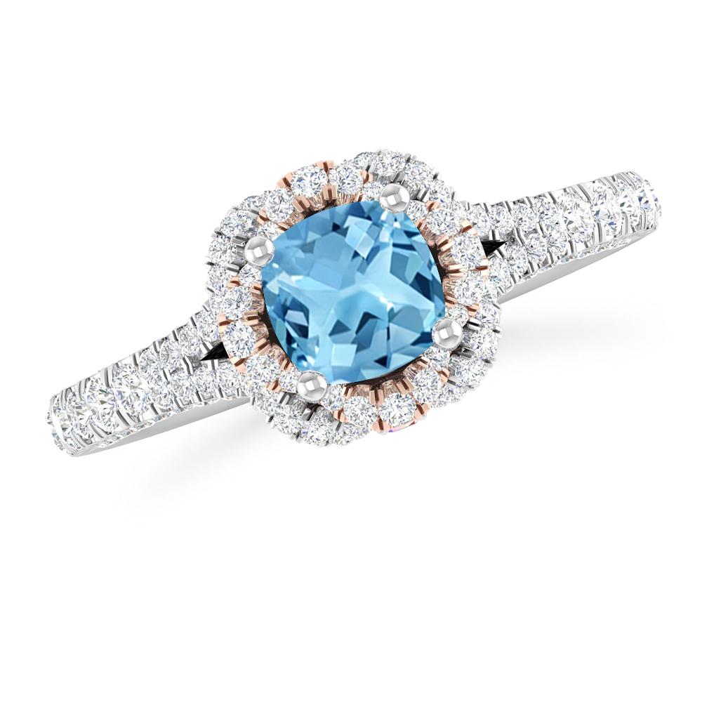 White Gold - Blue Topaz