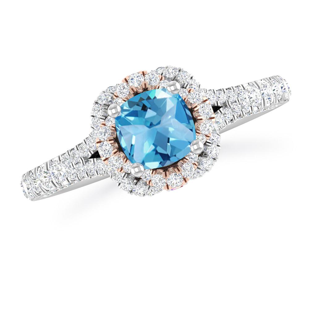 White Gold - Blue Topaz