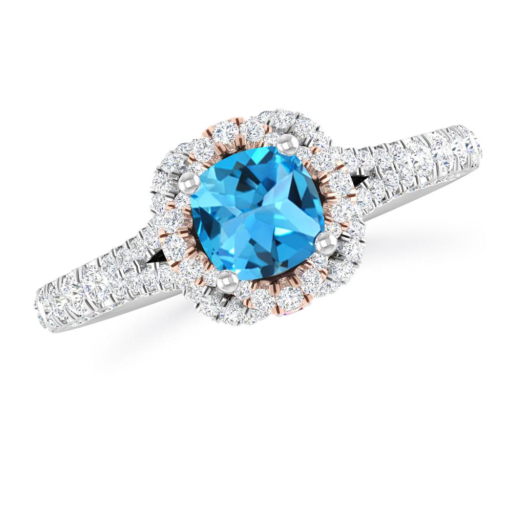 White Gold - Blue Topaz