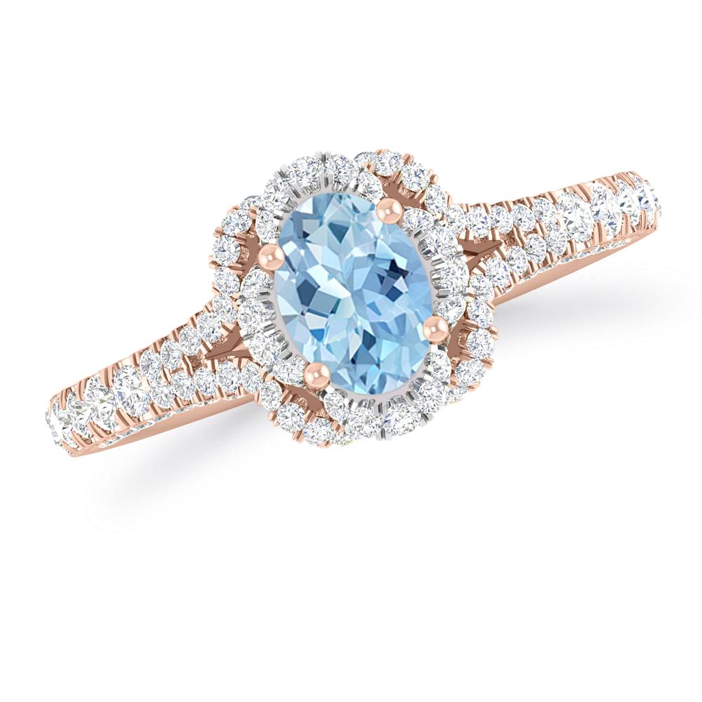 Rose Gold - Aquamarine