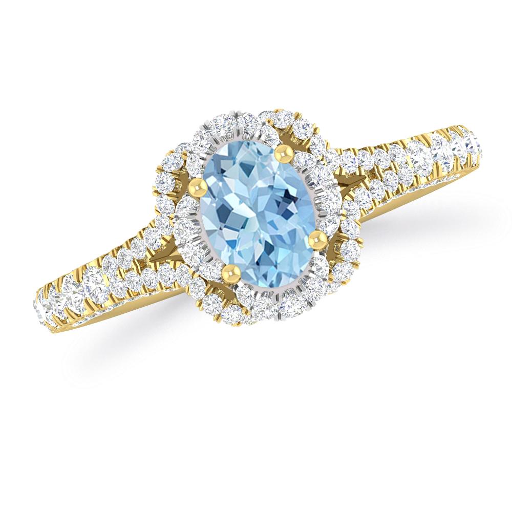 Yellow Gold - Aquamarine