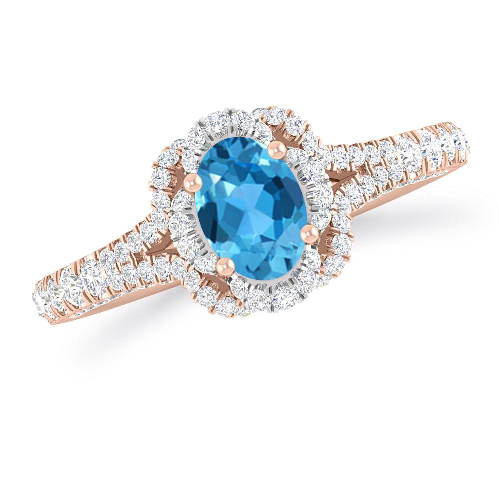 Rose Gold - Blue Topaz