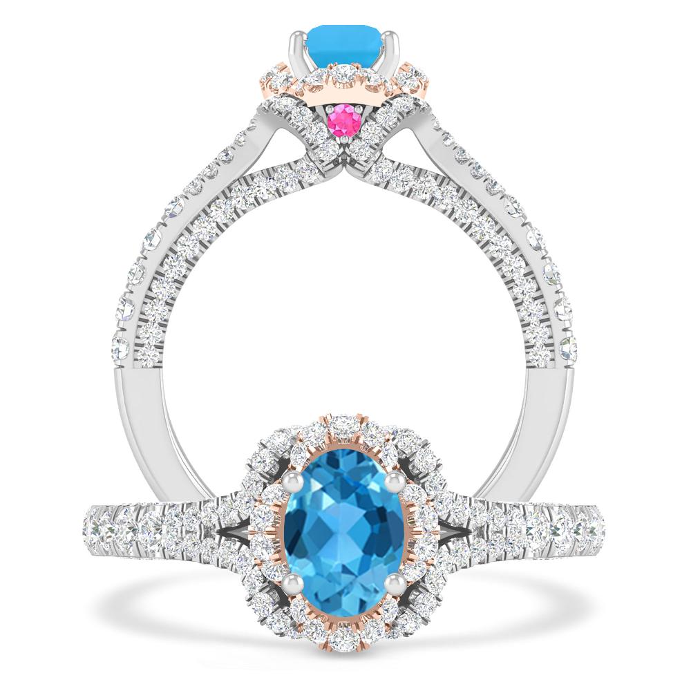 White Gold - Blue Topaz