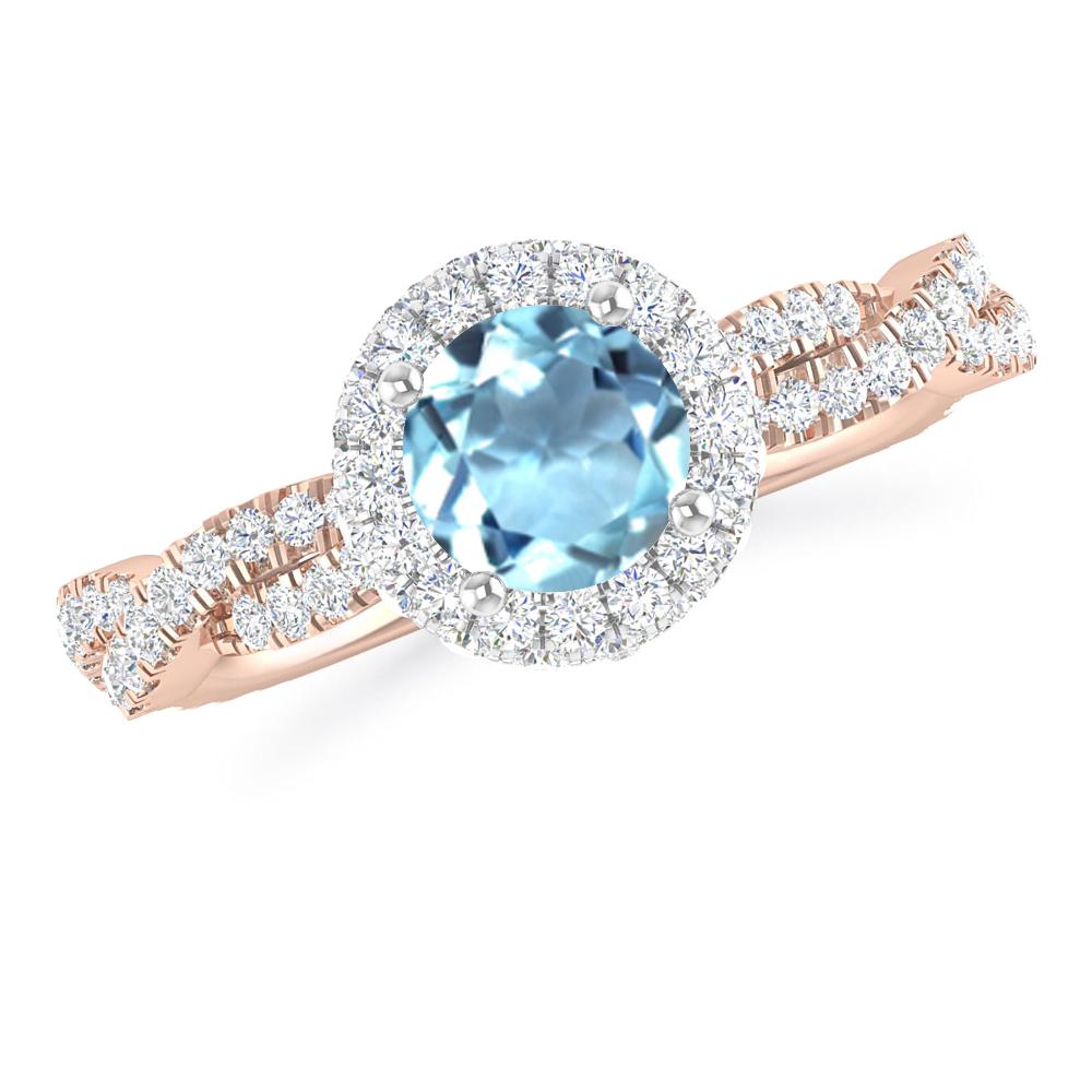 Rose Gold - Aquamarine
