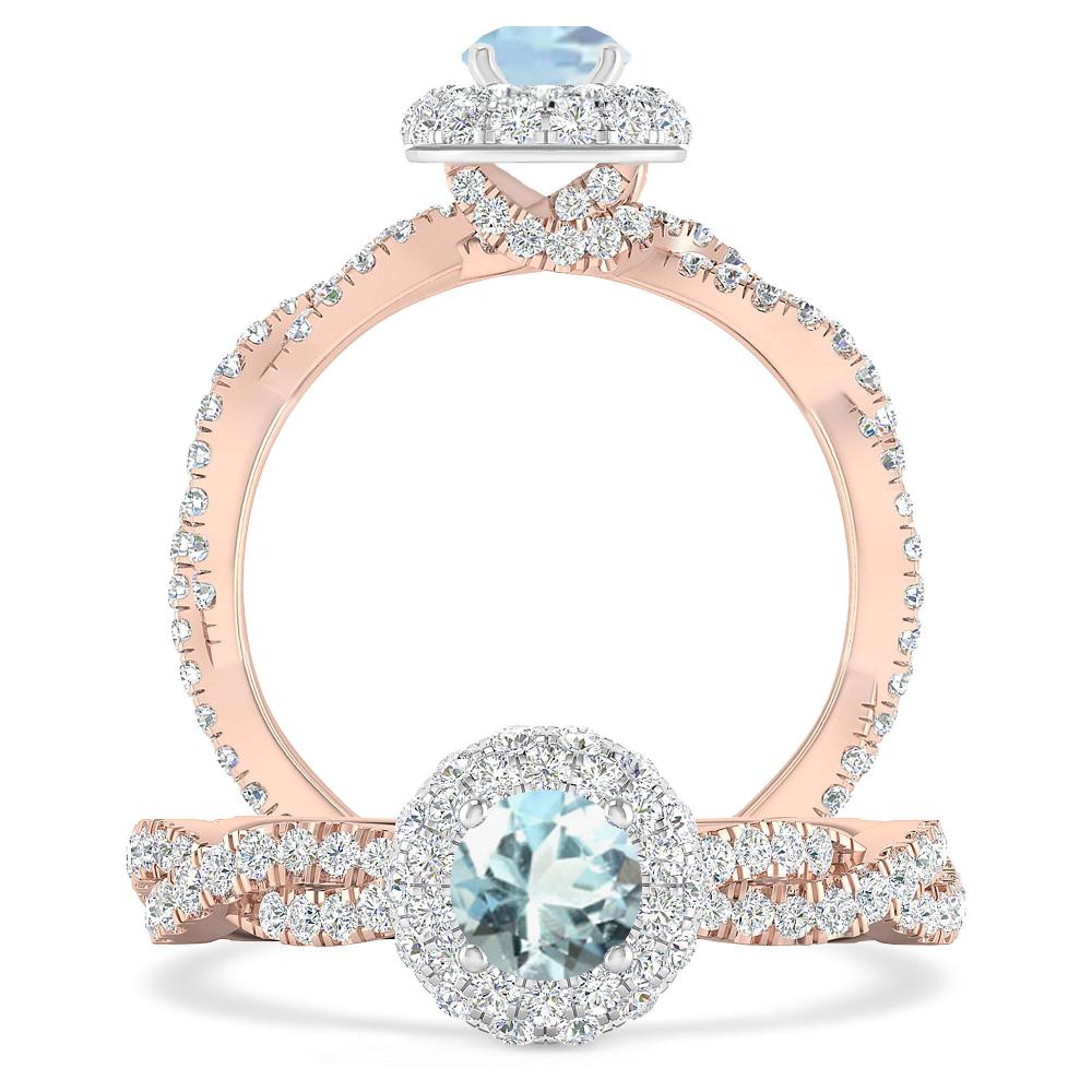 Rose Gold - Aquamarine