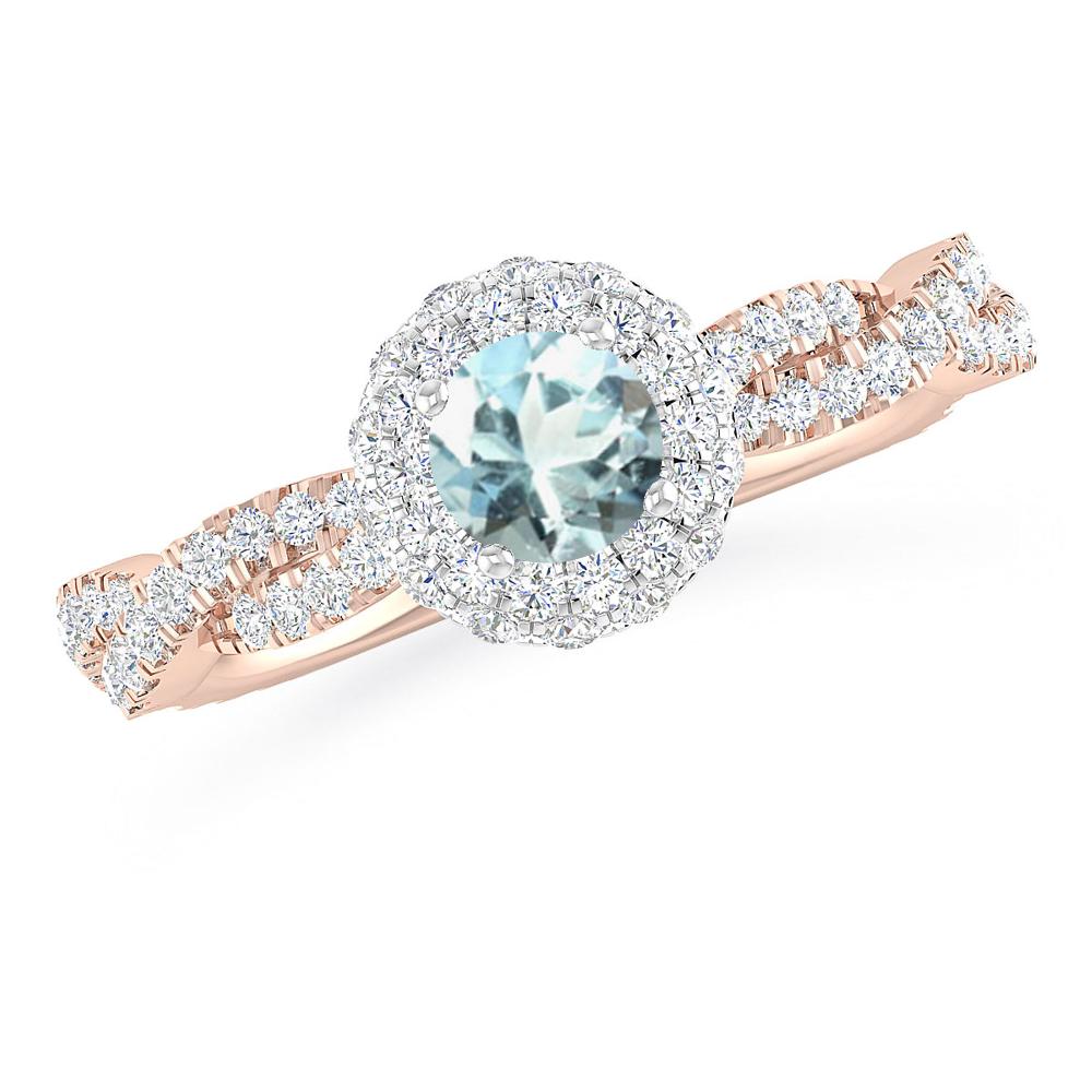 Rose Gold - Aquamarine