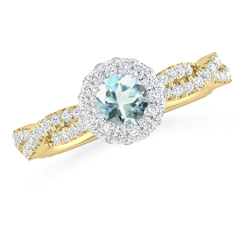 Yellow Gold - Aquamarine