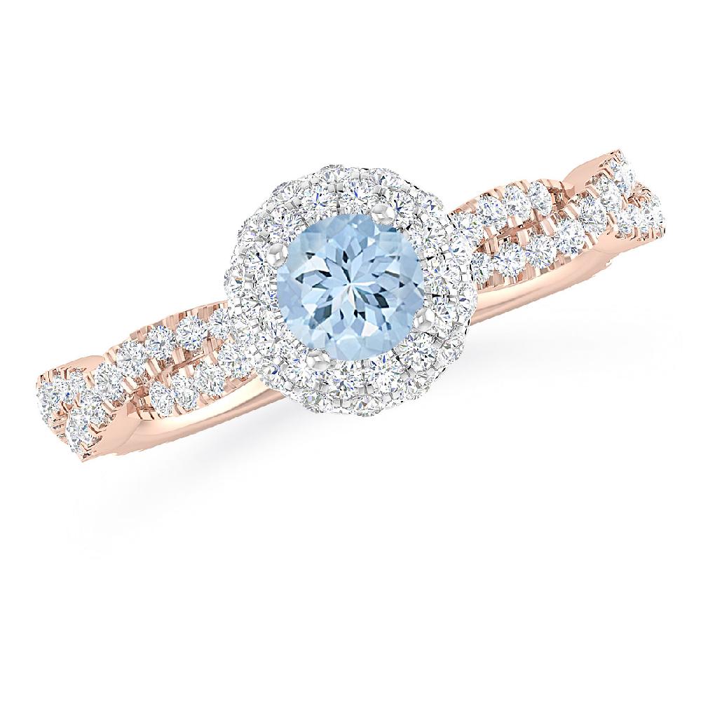 Rose Gold - Aquamarine
