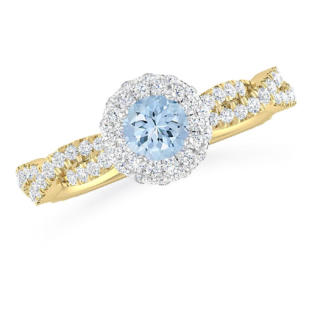 Yellow Gold - Aquamarine