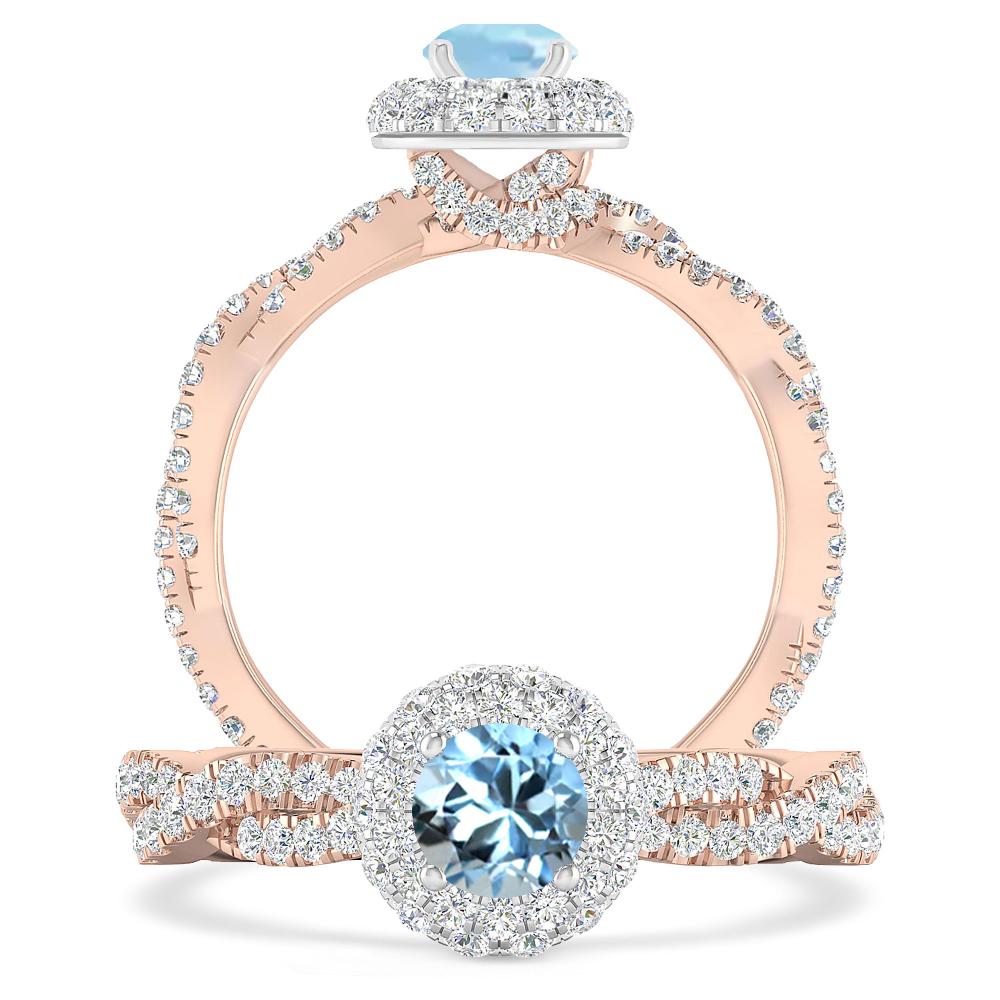 Rose Gold - Aquamarine