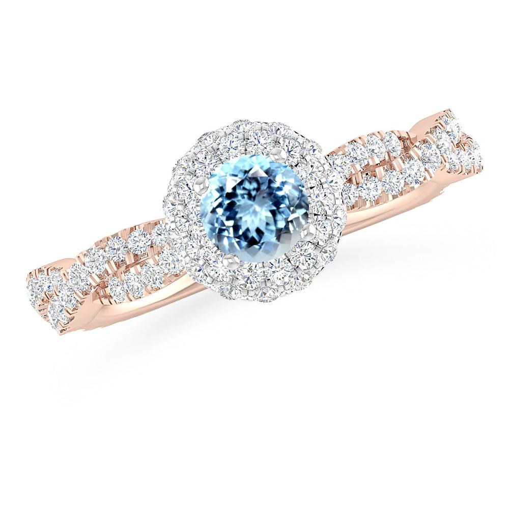 Rose Gold - Aquamarine
