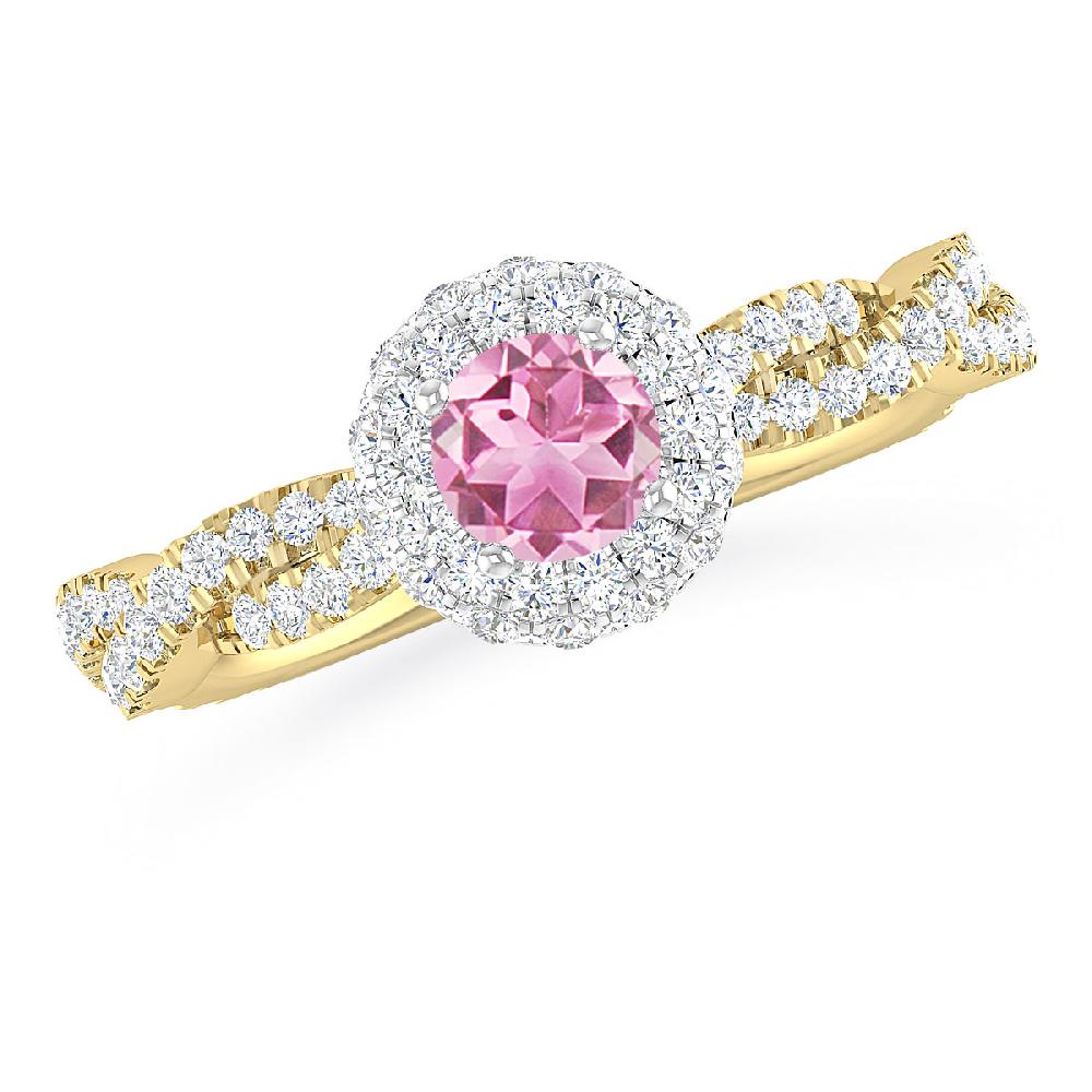 Yellow Gold - Pink Tourmaline