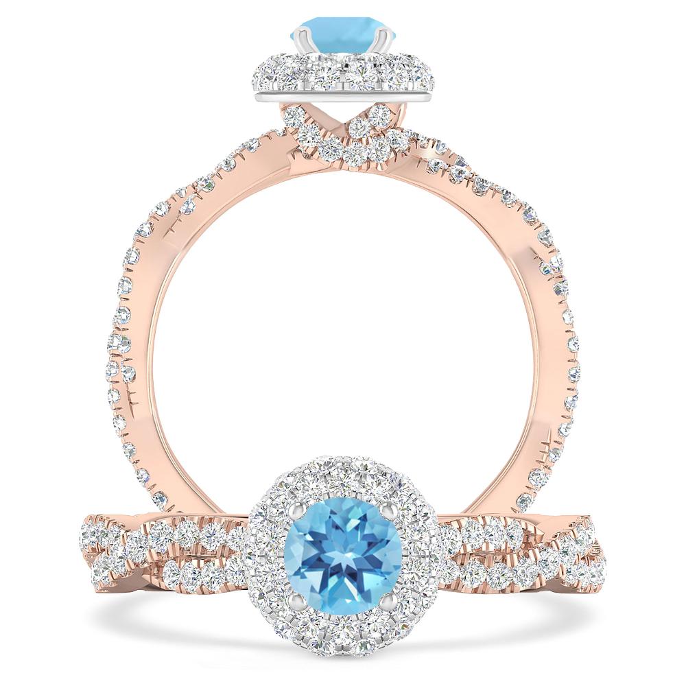 Rose Gold - Blue Topaz